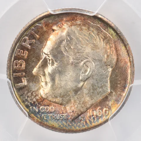 1960 Roosevelt Dime MS64 PCGS Beautiful Tone *0784