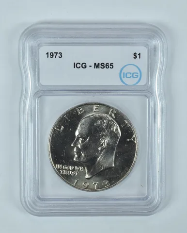 1973 Eisenhower $1 MS65 ICG