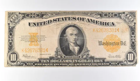 1922 $10 Gold Certificate Large Note Yellow Seal *9701