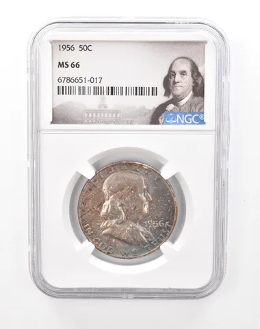 1956 Franklin Half Dollar MS66 NGC Beautiful Mint Set Tone *6775