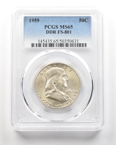 1959 Franklin Half Dollar DDR FS-801 MS65 PCGS a4852