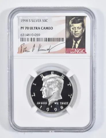 1998-S Kennedy Half Dollar SILVER PF70 UCAM NGC Spl Label