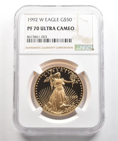 1992-W $50 American Gold Eagle 1 Oz Gold PF70 UCAM NGC