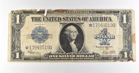 1923 $1 Silver Certificate Blue Seal Star Note Large Note Fr#237* *4639