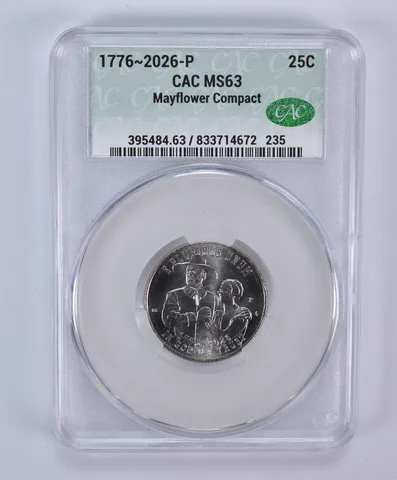 2026-P Mayflower Compact Quarter MS63 CAC CACg