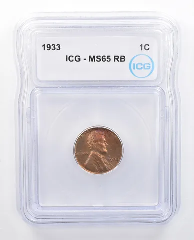1933 Lincoln Wheat Cent MS65 RB ICG Beautiful Tone *7630