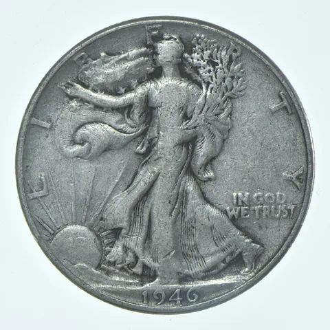 1946-P Walking Liberty Half Dollar CIRC VG+ 90% Silver