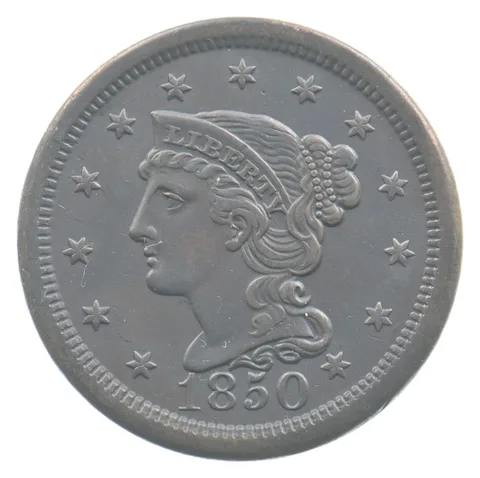 1850 Braided Hair Large Cent *4481
