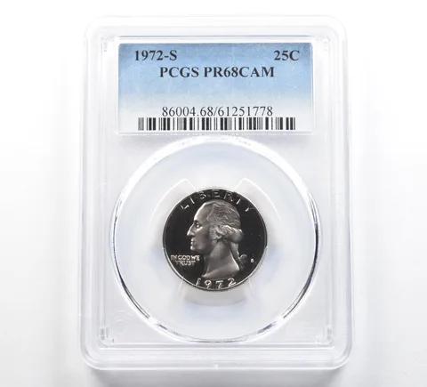 1972-S Washington Quarter PR68 CAM PCGS Blue Label