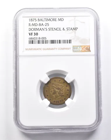 1875 Baltimore MD R-MD-BA-25 Dorman's Stencil & Stamp VF30 NGC a6532