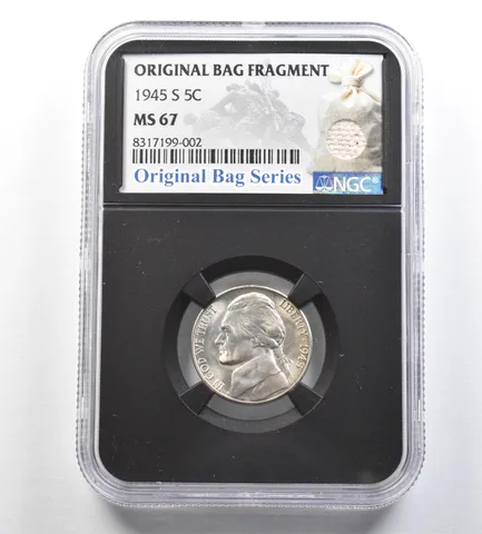 1945-S Jefferson Nickel Original Bag Fragment MS67 NGC *7131