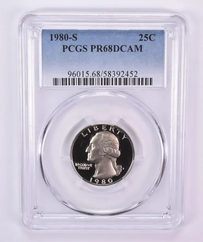 1980-S Washington Quarter PR68 DCAM PCGS Blue Label