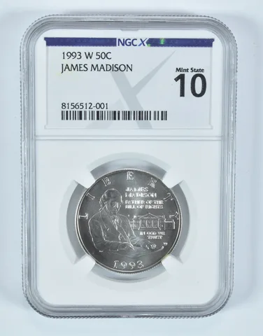 1993-W James Madison Commemorative Half Dollar MS 10 NGC X NGCX
