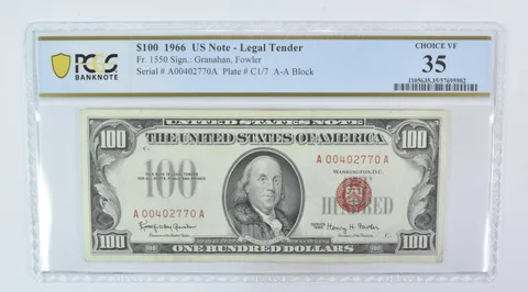 1966 $100 Legal Tender Fr#1550 Choice VF 35 PPQ PCGS *5966