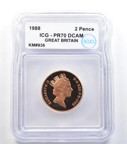 1988 Great Britain 2 Pence KM#936 PR70 DCAM ICG *7847