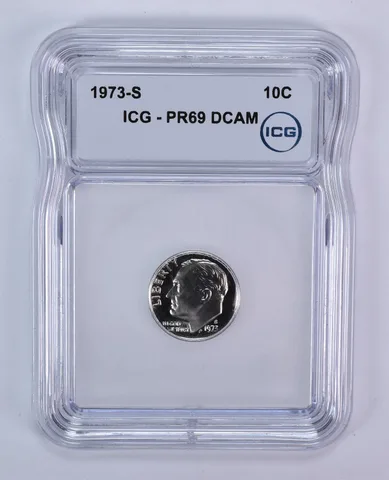 1973-S Roosevelt Dime PR69 DCAM ICG
