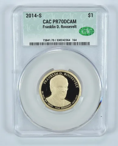 2014-S Presidential $1 Franklin D Roosevelt PR70 DCAM CAC CACg