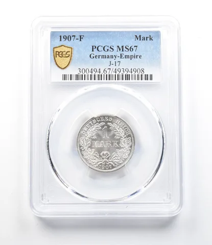 1907-F Germany Empire Mark J-17 MS67 PCGS a4273