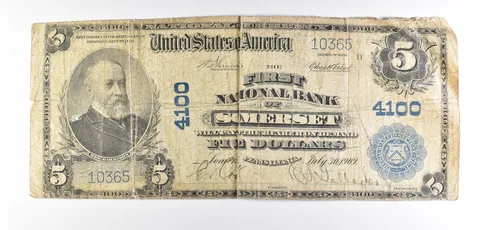 1902 $5 Somerset, PA National Currency Note Large Note 4100 *6024