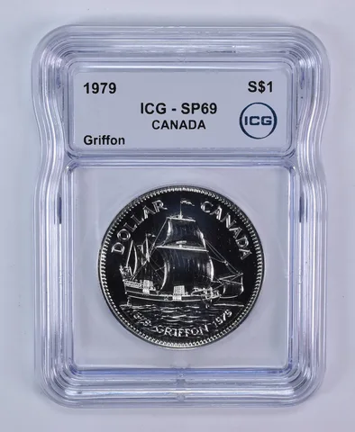 1979 Canada 1 Dollar Silver Griffon SP69 ICG