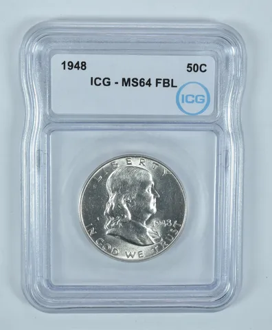 1948 Franklin Half Dollar MS64 FBL ICG
