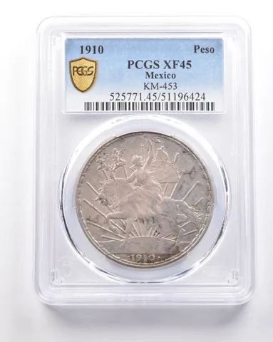 1910 Mexico 1 Peso KM-453 XF45 PCGS *5379