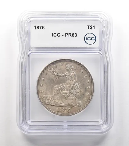 1876 Seated Liberty Trade Dollar PR63 ICG a5591