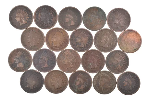Lot 20 1800's 1890-1899 Indian Head Penny Cents US Coin Collection 2/5 Roll *511