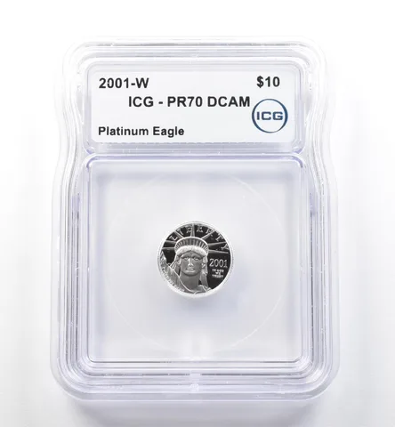 2001-W $10 American Platinum Eagle 1/10 Oz Platinum PR70 DCAM ICG