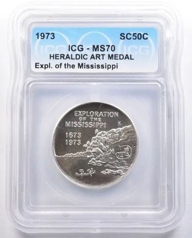 1973 So Called Half Dollar Exploration Of The Mississippi MS70 ICG