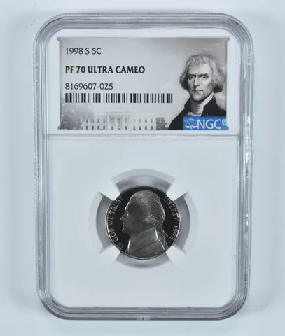 1998-S Jefferson Nickel PF70 UCAM NGC Special Label