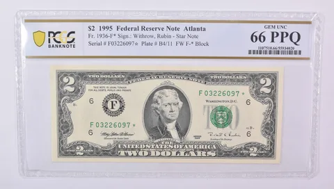 $2 1995 Atlanta GA FRN Fr#1936-F* Gem Unc 66 PPQ PCGS