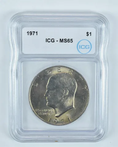 1971 Eisenhower $1 MS65 ICG