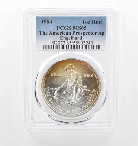 1984 Engelhard Prospector 1 Oz Silver MS65 PCGS Beautiful Tone *2166