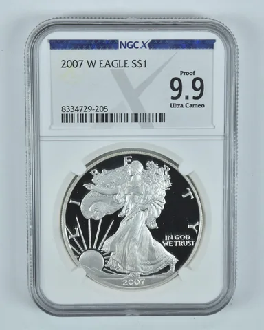 2007-W American Silver Eagle Proof 9.9 NGC X NGCX