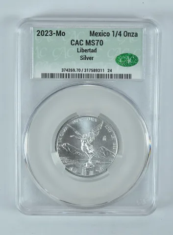 2023 Mo Mexico 1/4 Onza Silver Libertad MS70 CAC CACg