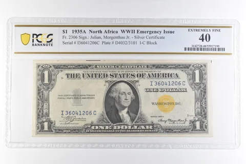 1935 A $1 Silver Certificate North Africa WWII Fr#2306 EF 40 PCGS *6914