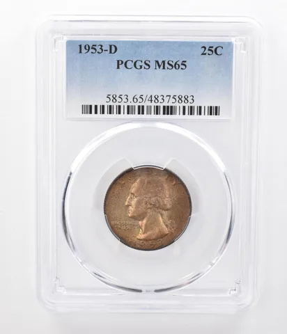 1953-D Washington Quarter MS65 PCGS Beautifully Toned a7293