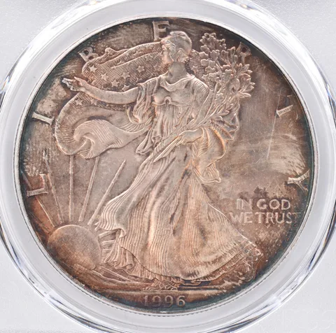 1996 American Silver Eagle MS64 PCGS Beautiful Tone *1484