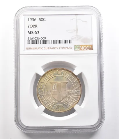 1936 York Commemorative Half Dollar MS67 NGC a0807