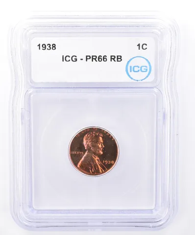 1938 Lincoln Wheat Cent PR66 RB ICG Beautiful Tone *9304