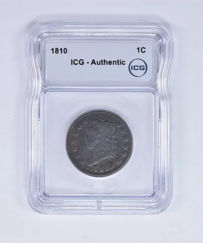 1810 Classic Head Large Cent Authentic ICG Nice Tone a8057