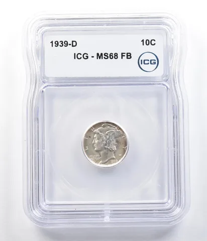 1939-D Mercury Dime MS68 FB ICG *6289