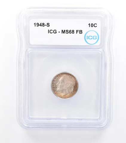 1948-S Roosevelt Dime MS68 FB ICG Beautiful Tone a0978