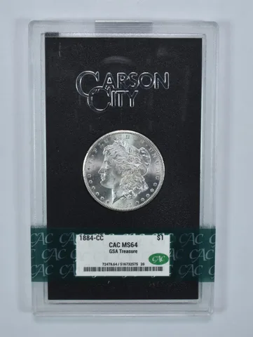 1884-CC Morgan Silver Dollar GSA Treasure MS64 CAC CACg