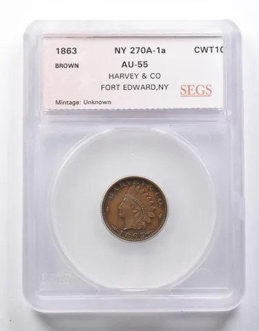 1863 Civil War Token Harvey & Co *8608