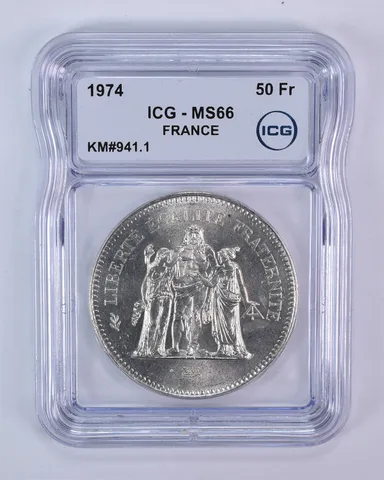 1974 France 50 Francs KM#941.1 MS66 ICG