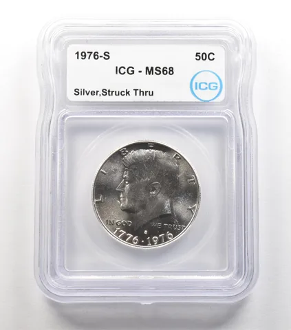 ERROR 1976-S Kennedy Half Dollar Silver Struck Thru MS68 ICG *6717