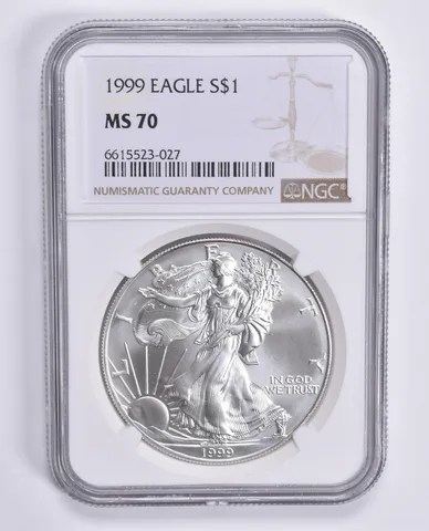 MS70 1999 American Silver Eagle NGC a1534