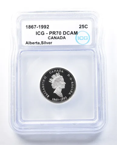1867-1992 Canada 25 Cents Silver Alberta PR70 DCAM ICG a8936